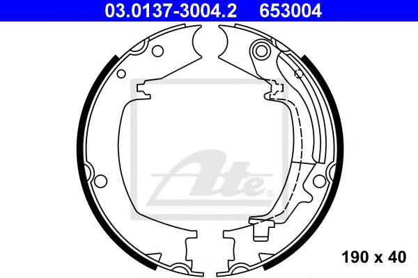 ATE 03.0137-3004.2 Комплект гальмівних колодок,