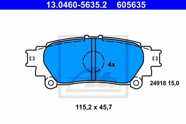 ATE 13046056352 KLOCKI HAMULC. LEXUS