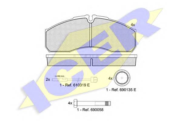 ICER 141499 Комплект тормозных колодок,