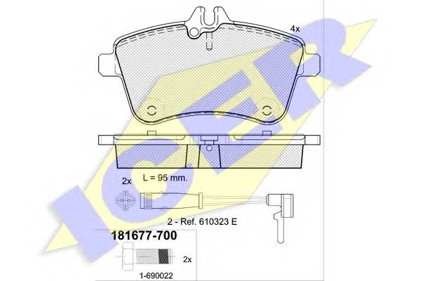 ICER 181677-700 Комплект тормозных колодок,