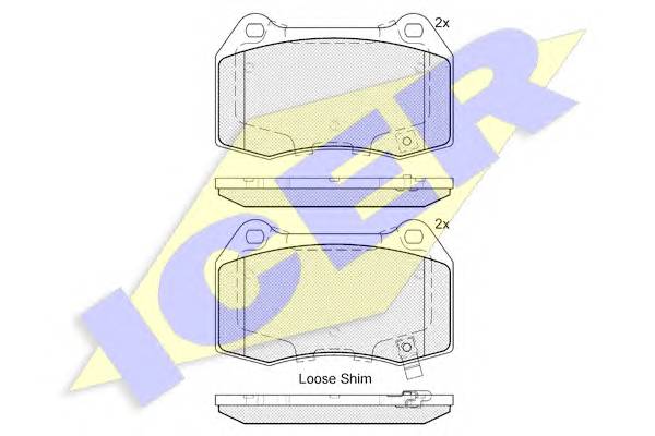 ICER 182096 Комплект тормозных колодок,