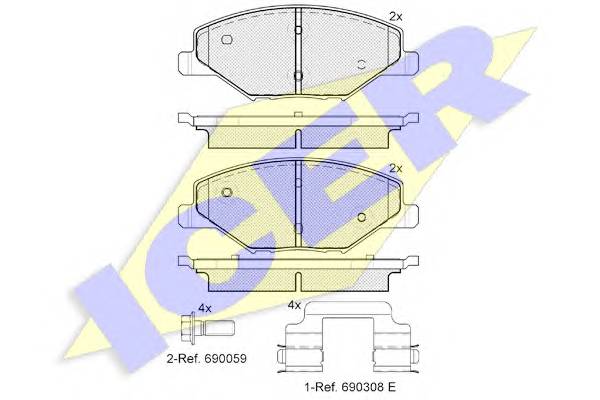 ICER 182110 Комплект тормозных колодок,