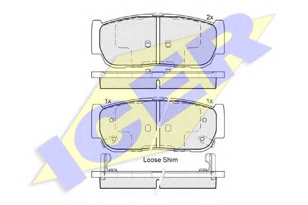 ICER 182151 Комплект тормозных колодок,