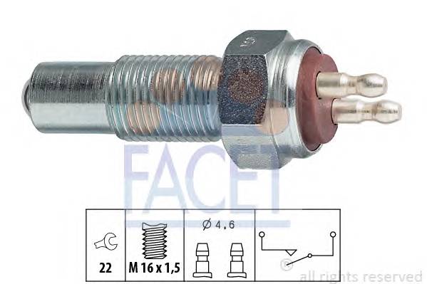 FACET 7.6006 Выключатель, фара заднего