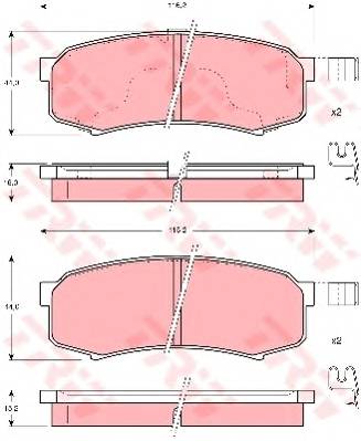 TRW GDB3110 Комплект гальмівних колодок,