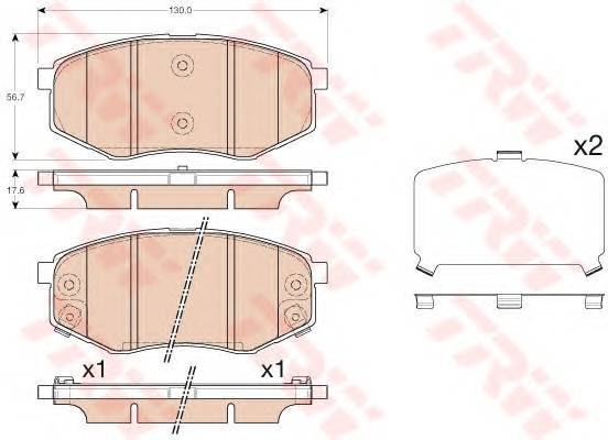 TRW GDB3553 Комплект тормозных колодок,