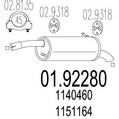 MTS 01.92280 Глушитель выхлопных газов