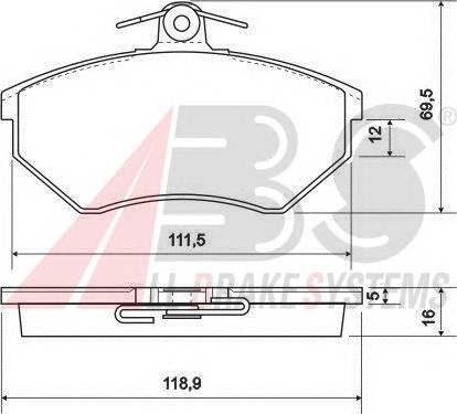 A.B.S. 36790 Комплект тормозных колодок,