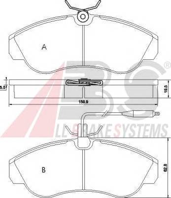 A.B.S. 36884 Комплект тормозных колодок,