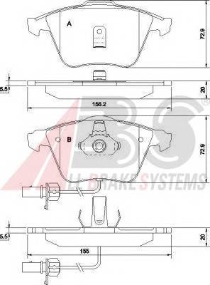 A.B.S. 37425 Комплект тормозных колодок,