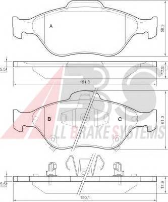 A.B.S. 37546 Комплект тормозных колодок,