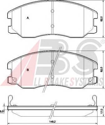 A.B.S. 37582 Комплект тормозных колодок,