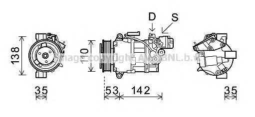 AVA QUALITY COOLING BWAK393 Компресор, кондиціонер