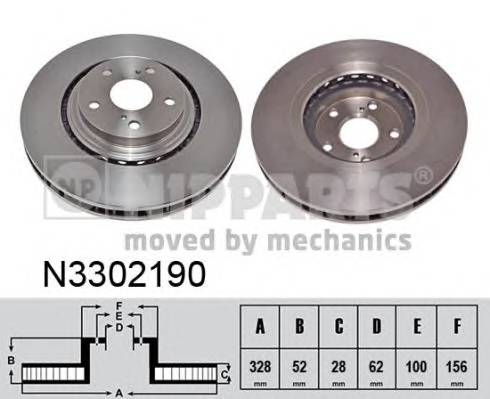 NIPPARTS N3302190 Тормозной диск