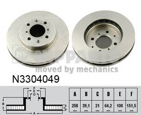 NIPPARTS N3304049 Тормозной диск