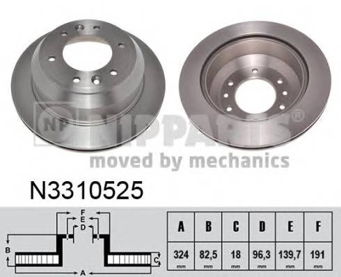 NIPPARTS N3310525 Тормозной диск