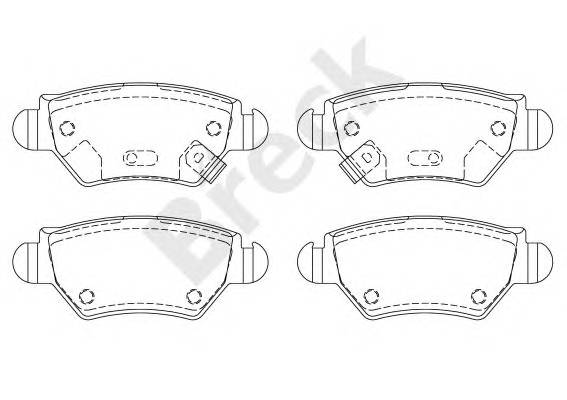 BRECK 23258 00 704 10 Комплект гальмівних колодок,