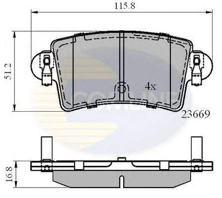 COMLINE CBP01036 Комплект тормозных колодок,