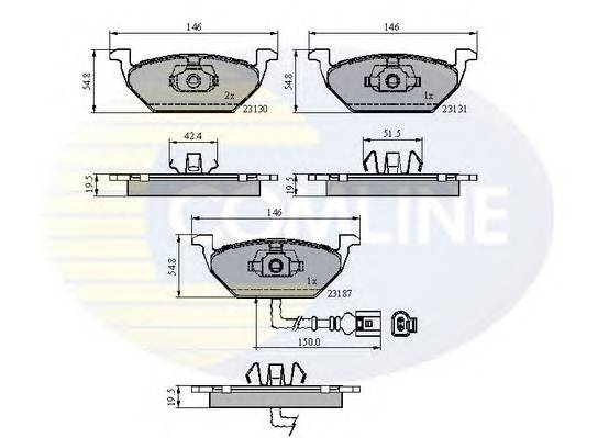 COMLINE CBP1851 Комплект гальмівних колодок,