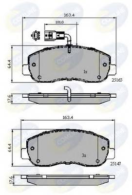 COMLINE CBP12106 Комплект гальмівних колодок,