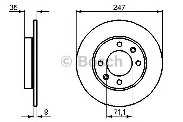 BOSCH 0 986 478 608 Тормозной диск