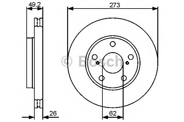 BOSCH 0 986 479 425 Тормозной диск