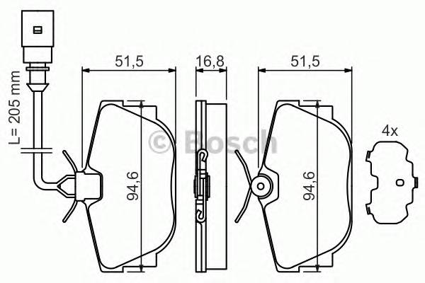 BOSCH 0 986 494 051 Комплект гальмівних колодок,