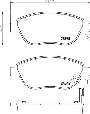 TEXTAR 2398101 Комплект гальмівних колодок,