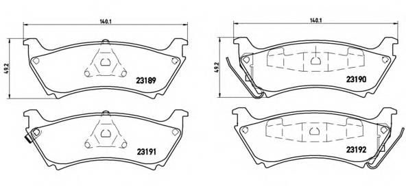 BREMBO P 50 040 Комплект тормозных колодок,