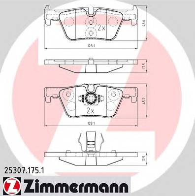 ZIMMERMANN 25307.175.1 Комплект гальмівних колодок,