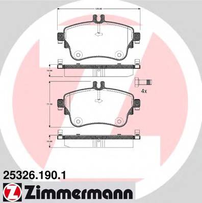 ZIMMERMANN 25326.190.1 Комплект тормозных колодок,