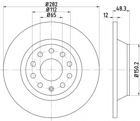 HELLA 8DD 355 112-141 Тормозной диск