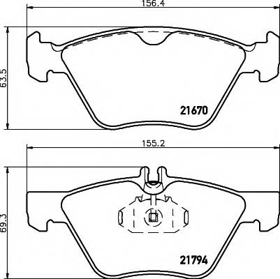 HELLA 8DB 355 007-861 Комплект тормозных колодок,