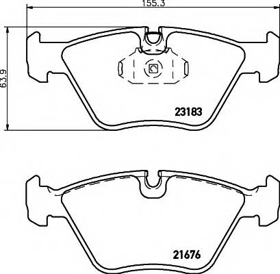 HELLA 8DB 355 009-001 Комплект гальмівних колодок,