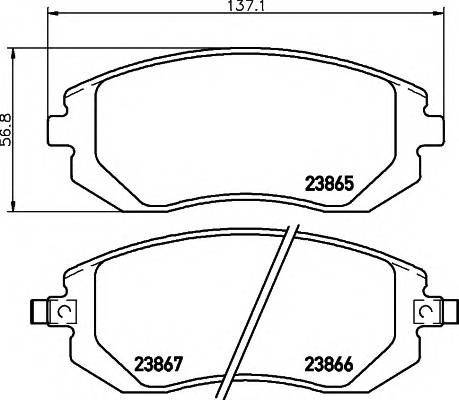 HELLA 8DB 355 010-211 Комплект тормозных колодок,