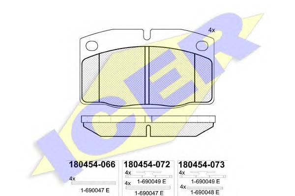 ICER 180454 Комплект тормозных колодок,