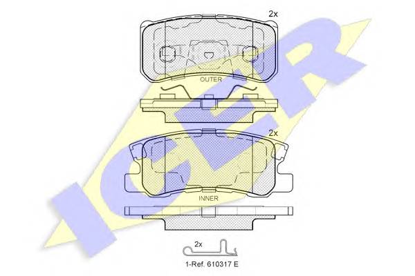 ICER 181375-202 Комплект тормозных колодок,