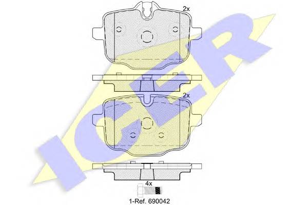 ICER 182005-200 Комплект тормозных колодок,