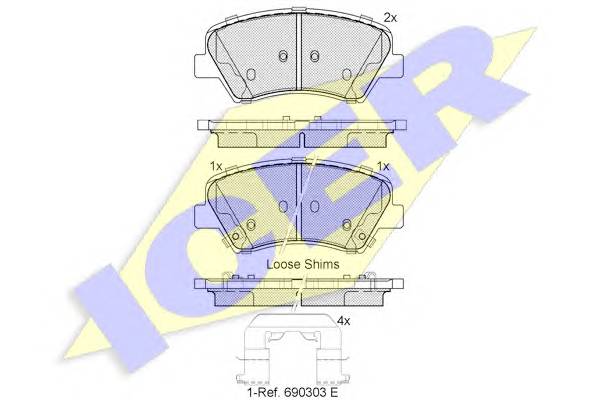 ICER 182029 Комплект тормозных колодок,