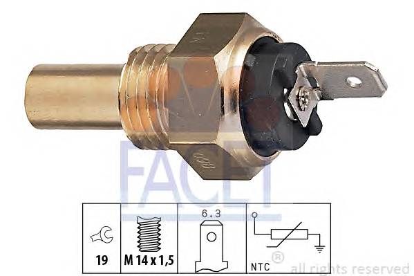 FACET 7.3015 Датчик, температура олії;