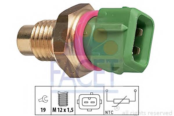 FACET 7.3114 Датчик, температура олії;