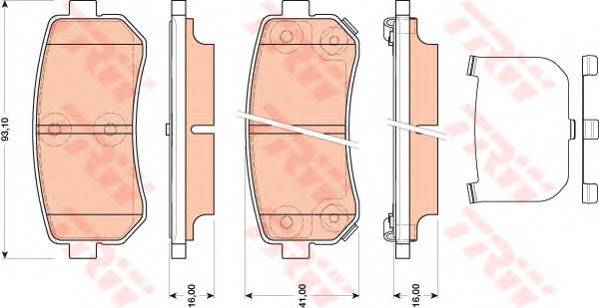 TRW GDB3474 Комплект гальмівних колодок,