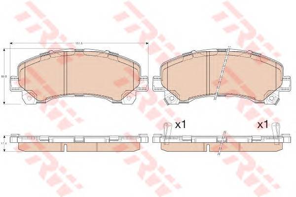 TRW GDB3545 Комплект тормозных колодок,