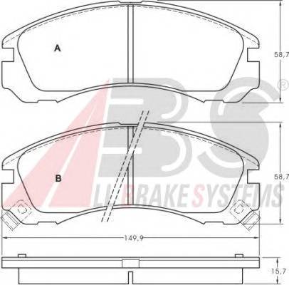 A.B.S. 36753 Комплект тормозных колодок,