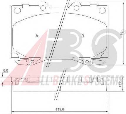 A.B.S. 37231 Комплект тормозных колодок,