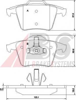 A.B.S. 37343 Комплект тормозных колодок,