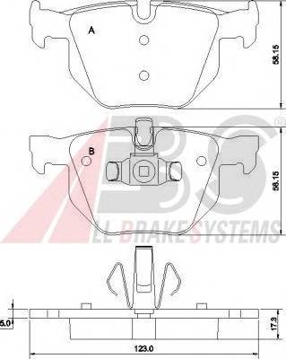 A.B.S. 37410 Комплект тормозных колодок,