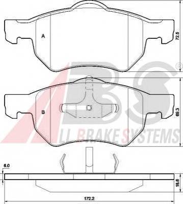 A.B.S. 37469 Комплект тормозных колодок,