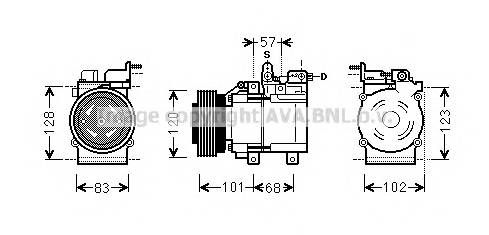 AVA QUALITY COOLING HYAK123 Компресор, кондиціонер