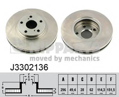 NIPPARTS J3302136 Тормозной диск